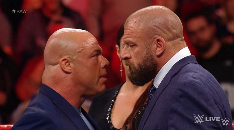 Kurt Angle confronts Triple h